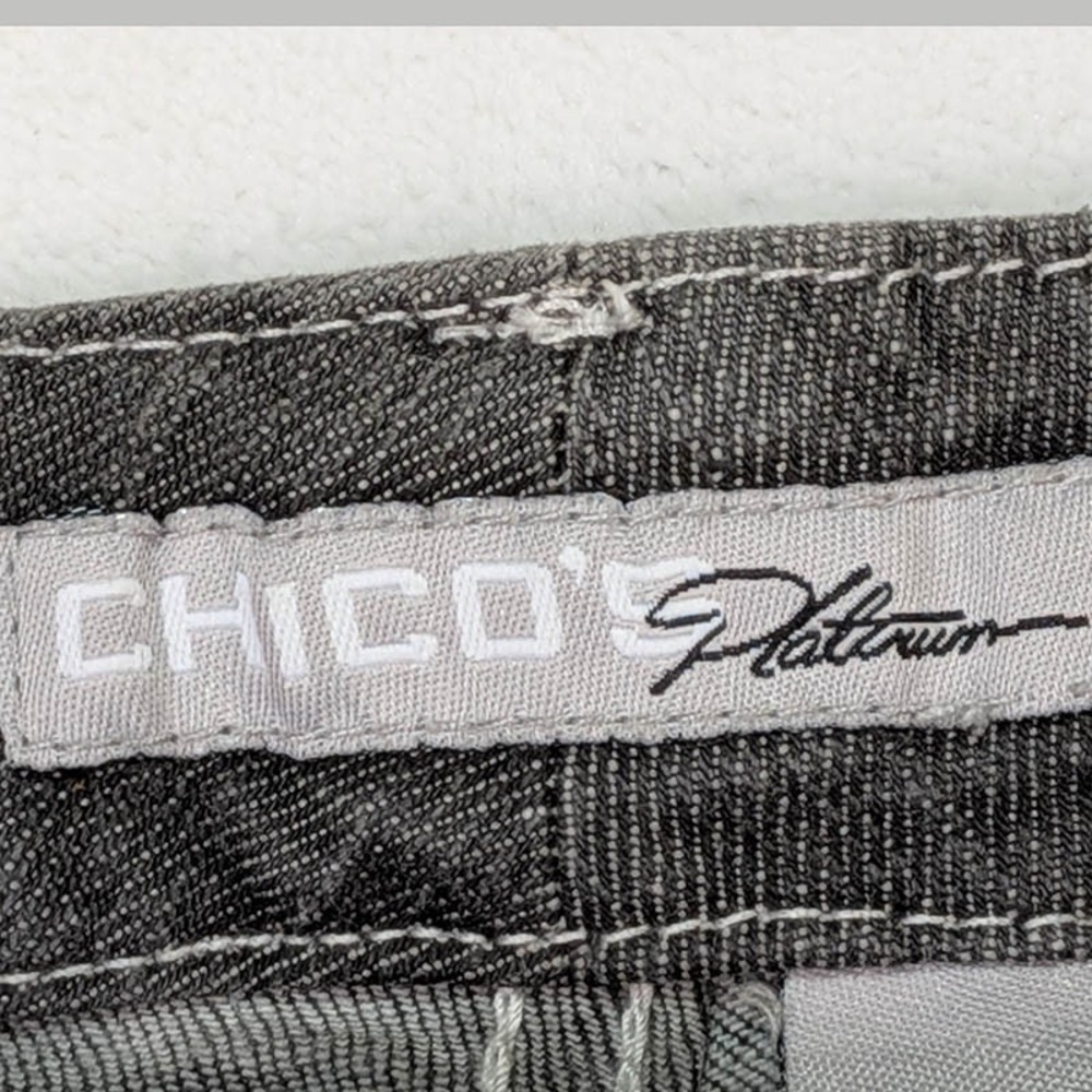 Chico's Platinum Jeans Womens 8‎ Charcoal Indie Sleaze Y2K Alternative Grunge - Picture 9 of 11